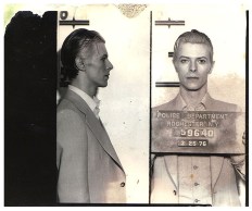 David Bowie police mugshot